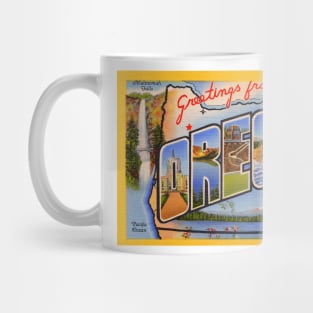 Greetings from Oregon - Vintage Large Letter Postcard Mug